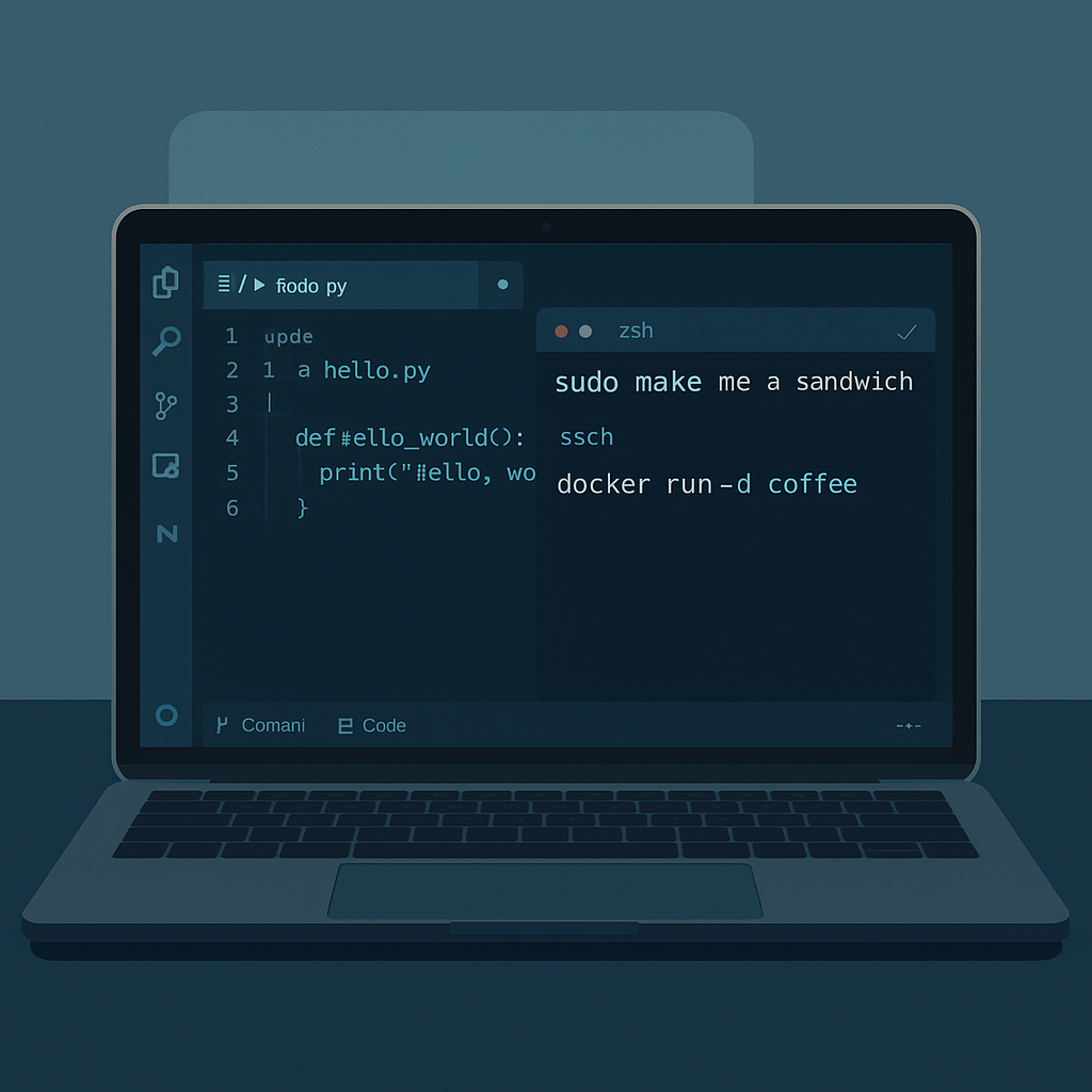 Titelbild für Blog-Artikel: Besser coden mit Keratokonus – Fonts, Themes & Tricks für macOS, WezTerm und VS Code